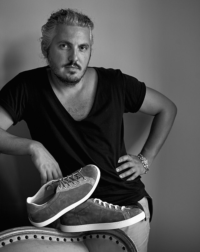 Matteo Perin in my new daylight studion in LA with his new line of shoes he designed. Handlade in Italy. Leica M10 with Leica 50mm APO-Summicron-M ASPH f/2.0 LHSA. © 2018 Thorsten von Overgaard. 